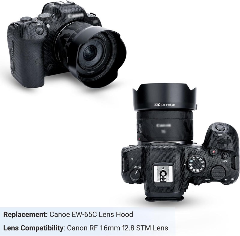 JJC غطاء عدسة توليب قابل للعكس لعدسة كانون RF 16mm f/2.8 STM، واقي عدسة يحل محل كانون EW-65C على كاميرات كانون EOS R6 II R5 II R10 R8 R3 RP R، يسمح بتركيب فلتر 43mm وغطاء عدسة قابل للتثبيت - Image 2